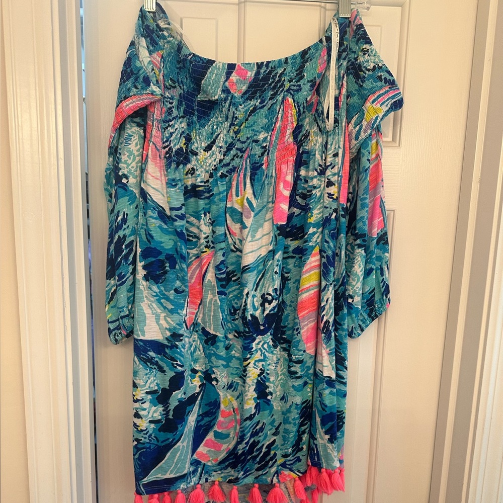 Lilly Pulitzer Smocked Off Shoulder Dress